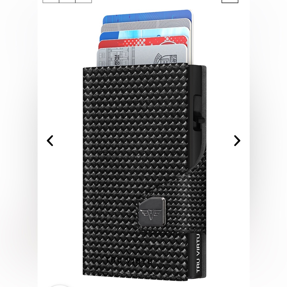 TRU VIRTU Wallet CLICK & SLIDE Diagonal Carbon Black/Black